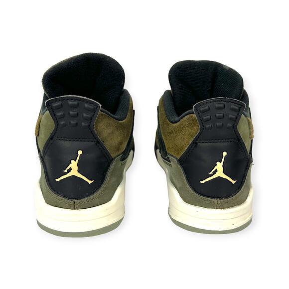 NIKE | Kids 2.5Y | Air Jordan 4 Retro SE Craft Medium Olive Shoes FB9929-200 - Picture 7 of 9